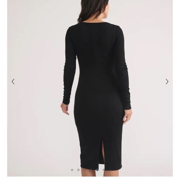 Marine Layer Lexi Rib Long Sleeve Midi Dress - Picture 2 of 7